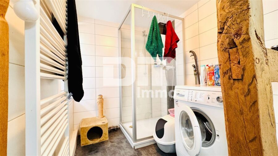 Modernes 2 Zimmer Apartment in umfassend saniertem Fachwerkhaus in gesuchter Lage - Badezimmer / Dusche / Waschmaschinenanschluss